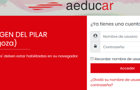 Acceso al login Aeducar en el IES Virgen del Pilar