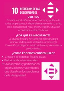 ODS 10 Reducción de desigualdades